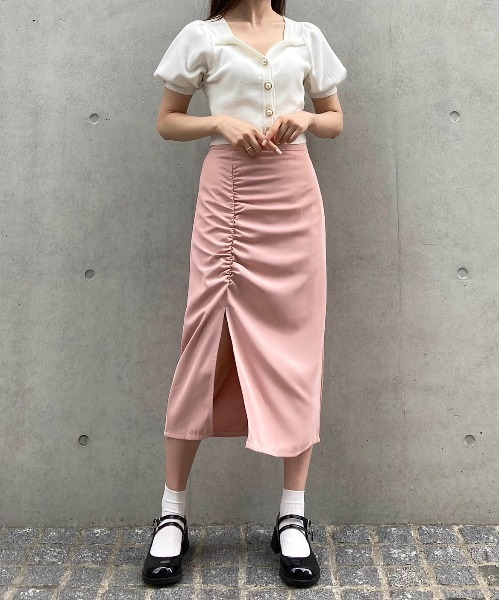Crea titty&Co. PETIT(クレアティティーアンドコープチ)の「【Crea titty&Co. PETIT】スリットペンシルスカート(スカート・レディース・ピンク・FREE)」の6枚目の写真