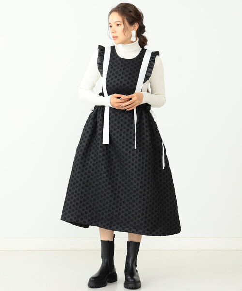 CAROLINA GLASER（カロリナ グレイサー）の「CAROLINA GLASER / ドビードット ワンピース（ワンピース・レディース・ブラック/レッド・ONE SIZE）」の7枚目の写真