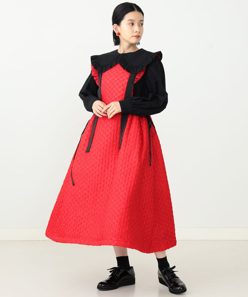 CAROLINA GLASER（カロリナ グレイサー）の「CAROLINA GLASER / ドビードット ワンピース（ワンピース・レディース・ブラック/レッド・ONE SIZE）」の18枚目の写真