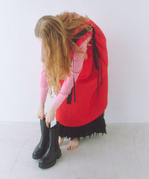 CAROLINA GLASER（カロリナ グレイサー）の「CAROLINA GLASER / ドビードット ワンピース（ワンピース・レディース・ブラック/レッド・ONE SIZE）」の21枚目の写真