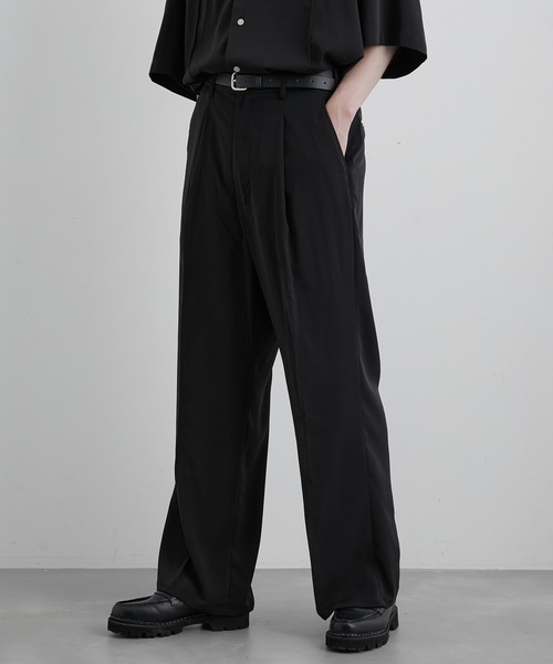 JUNRED（ジュンレッド）の「スローテックワイドフレアパンツ（スラックス・メンズ・ブラック/ベージュ系その他/グリーン系その他・S/M/L）」の5枚目の写真