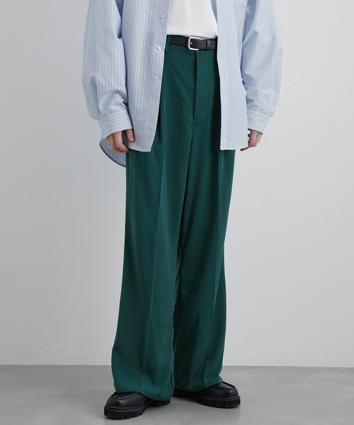 JUNRED（ジュンレッド）の「スローテックワイドフレアパンツ（スラックス・メンズ・ブラック/ベージュ系その他/グリーン系その他・S/M/L）」の8枚目の写真