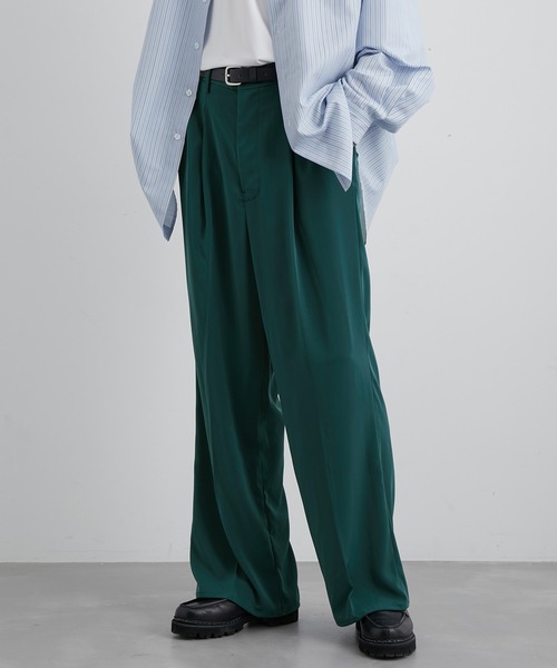 JUNRED（ジュンレッド）の「スローテックワイドフレアパンツ（スラックス・メンズ・ブラック/ベージュ系その他/グリーン系その他・S/M/L）」の9枚目の写真