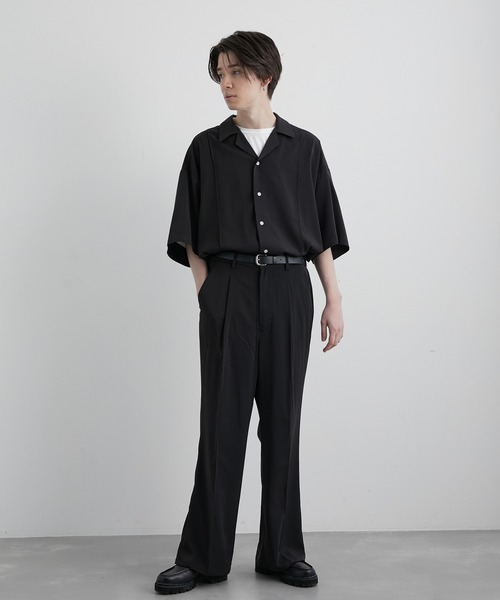 JUNRED（ジュンレッド）の「スローテックワイドフレアパンツ（スラックス・メンズ・ブラック/ベージュ系その他/グリーン系その他・S/M/L）」の11枚目の写真