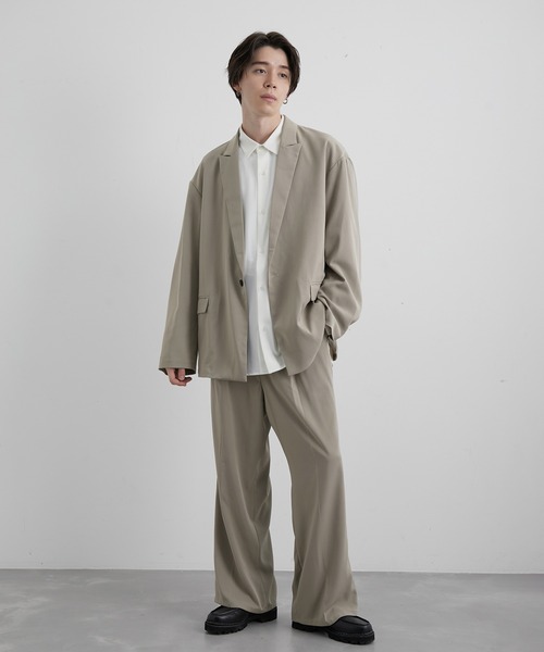 JUNRED（ジュンレッド）の「スローテックワイドフレアパンツ（スラックス・メンズ・ブラック/ベージュ系その他/グリーン系その他・S/M/L）」の12枚目の写真