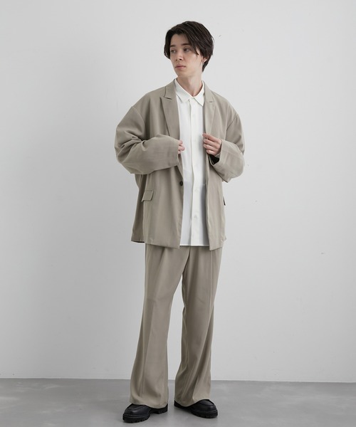 JUNRED（ジュンレッド）の「スローテックワイドフレアパンツ（スラックス・メンズ・ブラック/ベージュ系その他/グリーン系その他・S/M/L）」の13枚目の写真