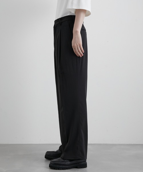 JUNRED（ジュンレッド）の「スローテックワイドフレアパンツ（スラックス・メンズ・ブラック/ベージュ系その他/グリーン系その他・S/M/L）」の17枚目の写真