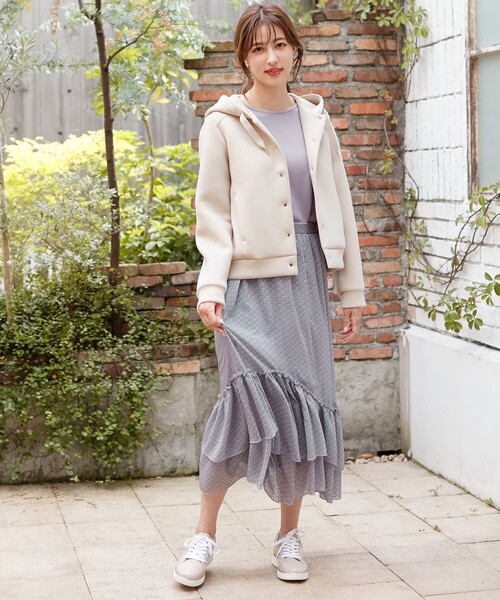 ANY SIS(エニィスィス)の「【洗える】ティアードプリント スカート(スカート・レディース・ライラック系5/イエロー系5・1/2/3)」の5枚目の写真