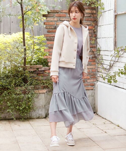ANY SIS(エニィスィス)の「【洗える】ティアードプリント スカート(スカート・レディース・ライラック系5/イエロー系5・1/2/3)」の6枚目の写真
