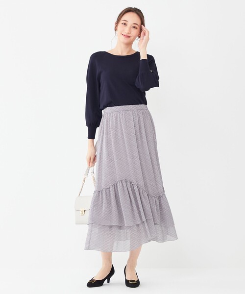 ANY SIS(エニィスィス)の「【洗える】ティアードプリント スカート(スカート・レディース・ライラック系5/イエロー系5・1/2/3)」の9枚目の写真