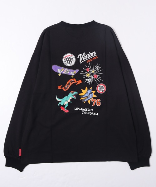 VISION STREET WEAR(ヴィジョンストリートウェア)の「【VISION STREET WEAR】ビッグシルエット マルチイラスト ロングスリーブTシャツ(Tシャツ/カットソー・レディース・ホワイト/ブラック/パープル/ブルー/スカイブルー/レモンイエロー・MEDIUM/LARGE/X-LARGE)」の13枚目の写真