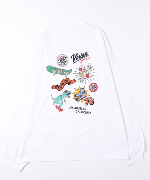 VISION STREET WEAR(ヴィジョンストリートウェア)の「【VISION STREET WEAR】ビッグシルエット マルチイラスト ロングスリーブTシャツ(Tシャツ/カットソー・レディース・ホワイト/ブラック/パープル/ブルー/スカイブルー/レモンイエロー・MEDIUM/LARGE/X-LARGE)」の10枚目の写真