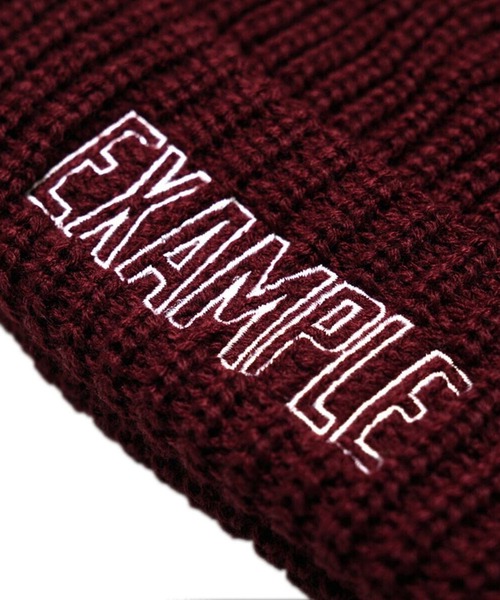 EXAMPLE（エグザンプル）の「EXAMPLE LOGO KNIT CAP（ニットキャップ/ビーニー・メンズ・バーガンディー・FREE）」の2枚目の写真