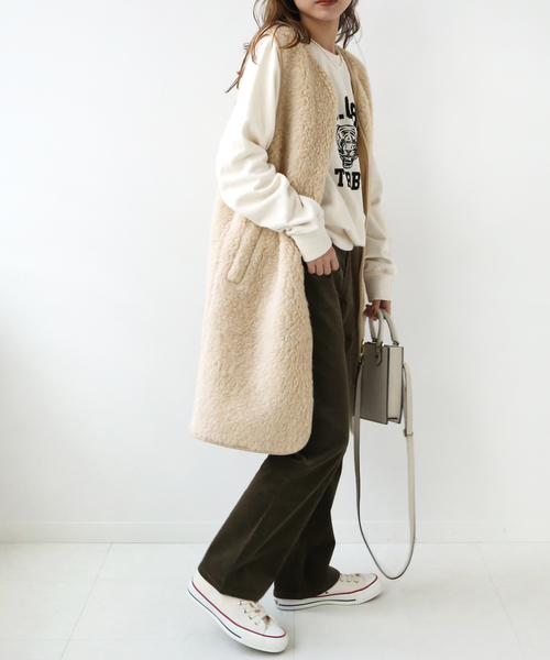 COLD BREAKER（コールドブレーカー）の「《追加》【COLD BREAKER/コールドブレイカー】RELUME ロングベスト（ベスト・レディース・アイボリー/チャコールグレー・FREE）」の17枚目の写真