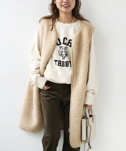 COLD BREAKER（コールドブレーカー）の「《追加》【COLD BREAKER/コールドブレイカー】RELUME ロングベスト（ベスト・レディース・アイボリー/チャコールグレー・FREE）」の19枚目の写真