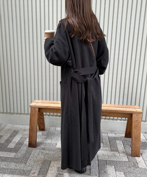 CLEA(クレア)の「ベルト付きオーバーサイズチェスターコート(チェスターコート・レディース・ブラック/ブラウン・FREE)」の7枚目の写真