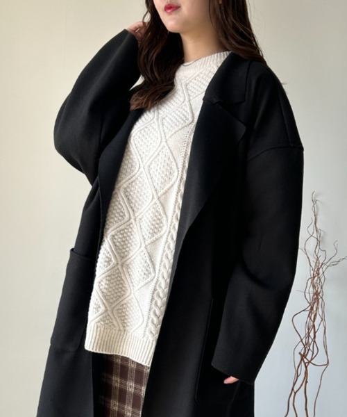 CLEA(クレア)の「ベルト付きオーバーサイズチェスターコート(チェスターコート・レディース・ブラック/ブラウン・FREE)」の12枚目の写真