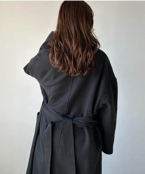 CLEA(クレア)の「ベルト付きオーバーサイズチェスターコート(チェスターコート・レディース・ブラック/ブラウン・FREE)」の17枚目の写真