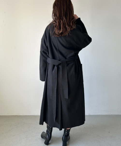 CLEA(クレア)の「ベルト付きオーバーサイズチェスターコート(チェスターコート・レディース・ブラック/ブラウン・FREE)」の19枚目の写真