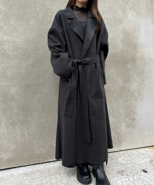 CLEA(クレア)の「ベルト付きオーバーサイズチェスターコート(チェスターコート・レディース・ブラック/ブラウン・FREE)」の20枚目の写真