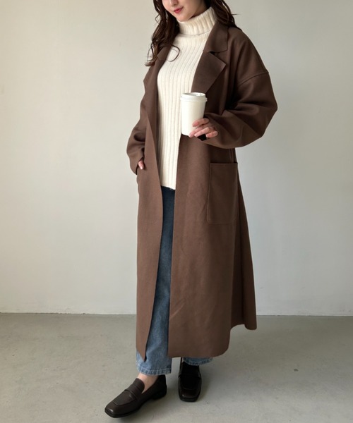 CLEA(クレア)の「ベルト付きオーバーサイズチェスターコート(チェスターコート・レディース・ブラック/ブラウン・FREE)」の21枚目の写真