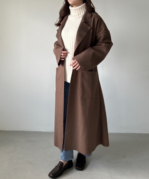 CLEA(クレア)の「ベルト付きオーバーサイズチェスターコート(チェスターコート・レディース・ブラック/ブラウン・FREE)」の22枚目の写真