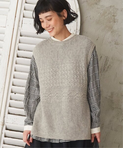 LBC（エルビーシー）の「ウール混バックシャンベスト（ベスト・レディース・ライトグレー/ブラック/グレー/グリーン・M/L）」の11枚目の写真