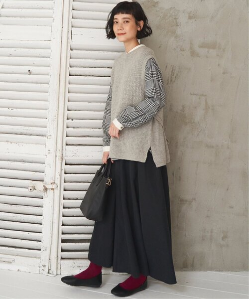 LBC（エルビーシー）の「ウール混バックシャンベスト（ベスト・レディース・ライトグレー/ブラック/グレー/グリーン・M/L）」の17枚目の写真