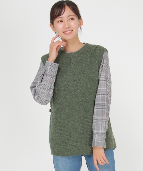 LBC（エルビーシー）の「ウール混バックシャンベスト（ベスト・レディース・ライトグレー/ブラック/グレー/グリーン・M/L）」の4枚目の写真