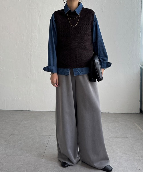 LBC（エルビーシー）の「ウール混バックシャンベスト（ベスト・レディース・ライトグレー/ブラック/グレー/グリーン・M/L）」の6枚目の写真