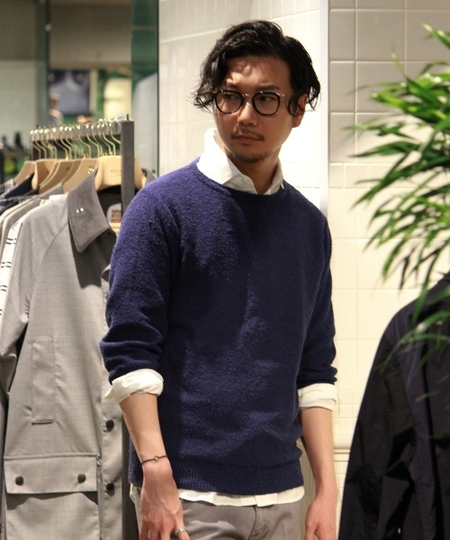 EDIFICE(エディフィス)の「◇リネン パイルボートネック 7ブ(ニット/セーター・メンズ・ベージュ/グリーン/ブルー系その他/ホワイト/イエロー・48/46/44)」の4枚目の写真