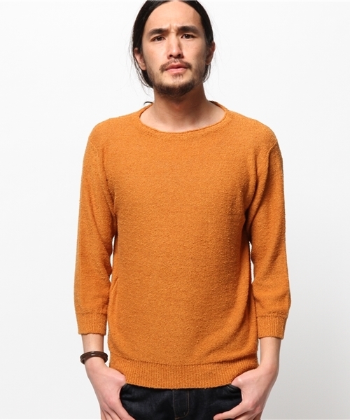 EDIFICE(エディフィス)の「◇リネン パイルボートネック 7ブ(ニット/セーター・メンズ・ベージュ/グリーン/ブルー系その他/ホワイト/イエロー・48/46/44)」の5枚目の写真