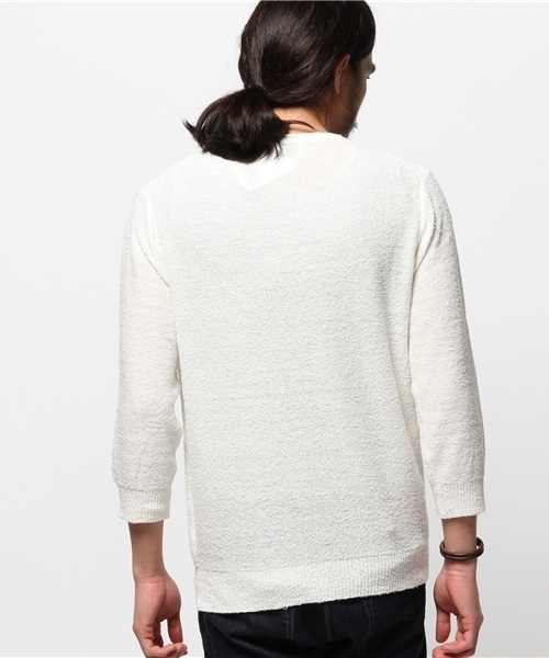 EDIFICE(エディフィス)の「◇リネン パイルボートネック 7ブ(ニット/セーター・メンズ・ベージュ/グリーン/ブルー系その他/ホワイト/イエロー・48/46/44)」の8枚目の写真