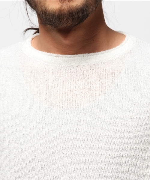 EDIFICE(エディフィス)の「◇リネン パイルボートネック 7ブ(ニット/セーター・メンズ・ベージュ/グリーン/ブルー系その他/ホワイト/イエロー・48/46/44)」の9枚目の写真