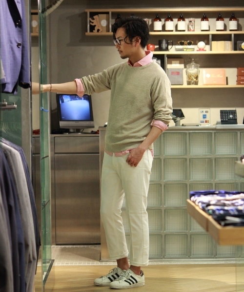 EDIFICE(エディフィス)の「◇リネン パイルボートネック 7ブ(ニット/セーター・メンズ・ベージュ/グリーン/ブルー系その他/ホワイト/イエロー・48/46/44)」の16枚目の写真