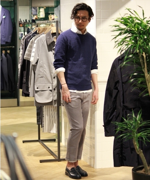 EDIFICE(エディフィス)の「◇リネン パイルボートネック 7ブ(ニット/セーター・メンズ・ベージュ/グリーン/ブルー系その他/ホワイト/イエロー・48/46/44)」の15枚目の写真