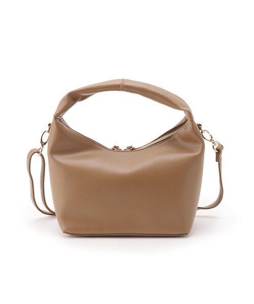 SHOO・LA・RUE（シューラルー）の「◆【2WAY】ラウンドトートバッグ（トートバッグ・レディース・サンドベージュ/ブラック・00）」の5枚目の写真