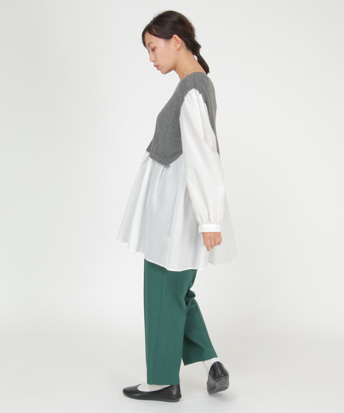 LBC（エルビーシー）の「ケーブルニットドッキングブラウス（シャツ/ブラウス・レディース・グレー/ダークブルー/ブラウン・M）」の12枚目の写真