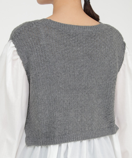 LBC（エルビーシー）の「ケーブルニットドッキングブラウス（シャツ/ブラウス・レディース・グレー/ダークブルー/ブラウン・M）」の11枚目の写真