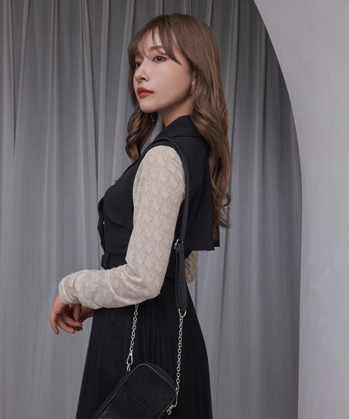 ANDGEEBEE（アンジービー）の「ノースリテーラープリーツワンピ（ワンピース・レディース・ブラウン/ブラック・MEDIUM）」の10枚目の写真