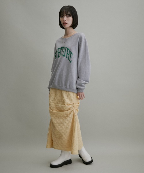 ADAM ET ROPE'（アダムエロペ）の「【WEB限定(一部店舗展開あり)】ブロックギャザースカート（スカート・レディース・ブラック/ベージュ/ブラウン・38/36）」の6枚目の写真