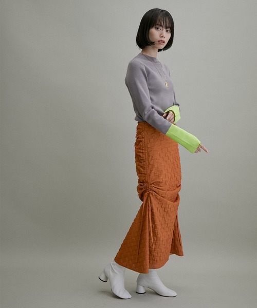 ADAM ET ROPE'（アダムエロペ）の「【WEB限定(一部店舗展開あり)】ブロックギャザースカート（スカート・レディース・ブラック/ベージュ/ブラウン・38/36）」の18枚目の写真