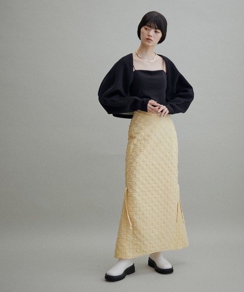 ADAM ET ROPE'（アダムエロペ）の「【WEB限定(一部店舗展開あり)】ブロックギャザースカート（スカート・レディース・ブラック/ベージュ/ブラウン・38/36）」の20枚目の写真