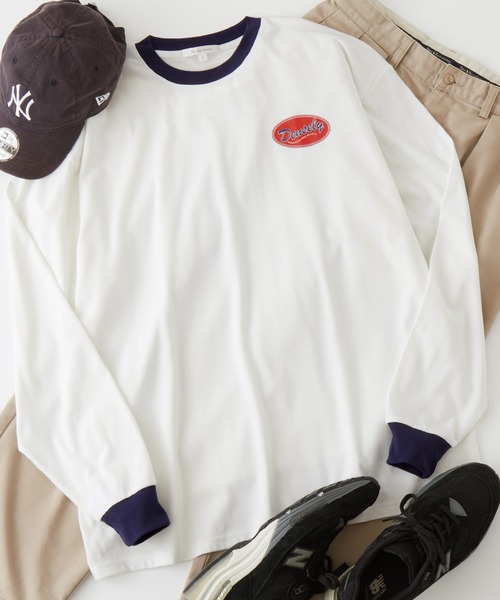 Anchor Smith(アンカー スミス)の「オーバーサイズ カレッジデザイン長袖Tシャツ(Tシャツ/カットソー・メンズ・ブルー系1/ホワイト系2/ホワイト/ホワイト系1/ブラック/サックスブルー/グリーン・L/M)」の3枚目の写真