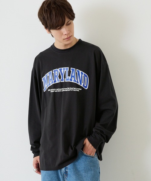 Anchor Smith(アンカー スミス)の「オーバーサイズ カレッジデザイン長袖Tシャツ(Tシャツ/カットソー・メンズ・ブルー系1/ホワイト系2/ホワイト/ホワイト系1/ブラック/サックスブルー/グリーン・L/M)」の20枚目の写真
