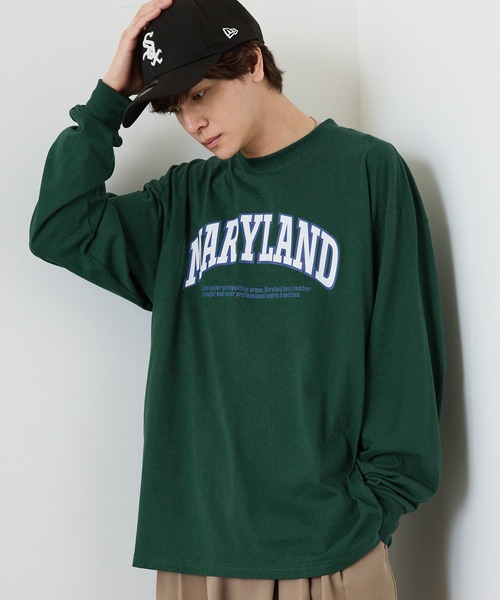 Anchor Smith(アンカー スミス)の「オーバーサイズ カレッジデザイン長袖Tシャツ(Tシャツ/カットソー・メンズ・ブルー系1/ホワイト系2/ホワイト/ホワイト系1/ブラック/サックスブルー/グリーン・L/M)」の21枚目の写真