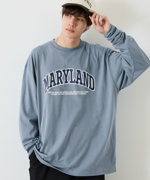 Anchor Smith(アンカー スミス)の「オーバーサイズ カレッジデザイン長袖Tシャツ(Tシャツ/カットソー・メンズ・ブルー系1/ホワイト系2/ホワイト/ホワイト系1/ブラック/サックスブルー/グリーン・L/M)」の22枚目の写真