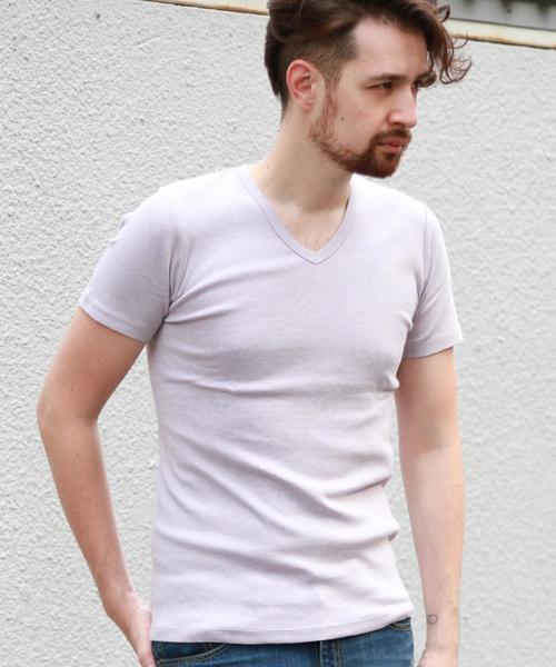 BEAUTY&YOUTH UNITED ARROWS（ビューティーアンドユースユナイテッドアローズ）の「BY フライス ショートスリーブ VネックTシャツ：◆（Tシャツ/カットソー・メンズ・ブラック/グレー/クリーム/ライム/ライトブルー/コバルトブルー/ネイビー/ライラック/ホワイト/ダークグレー・SMALL/MEDIUM/LARGE/X-LARGE）」の10枚目の写真