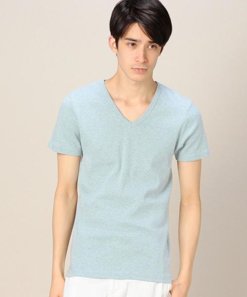 BEAUTY&YOUTH UNITED ARROWS（ビューティーアンドユースユナイテッドアローズ）の「BY フライス ショートスリーブ VネックTシャツ：◆（Tシャツ/カットソー・メンズ・ブラック/グレー/クリーム/ライム/ライトブルー/コバルトブルー/ネイビー/ライラック/ホワイト/ダークグレー・SMALL/MEDIUM/LARGE/X-LARGE）」の6枚目の写真