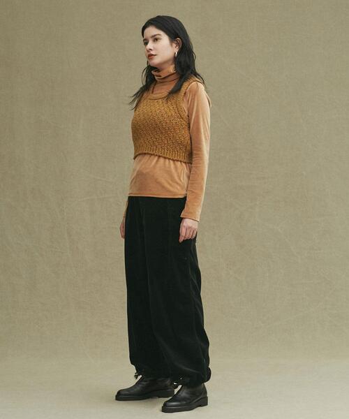 NANO universe（ナノユニバース）の「LB.02/コーデュロイスノーカモパンツ（カーゴパンツ・レディース・アイボリー/ブラック・Ⅱ/Ⅰ）」の20枚目の写真